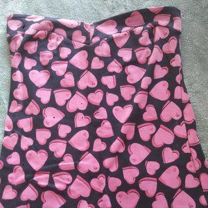 heart pattern tube top